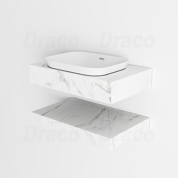 Bàn Đá 2 Tầng Chống Trầy Kiểu Lavabo Bán Âm Draco T2209 (800x500mm)