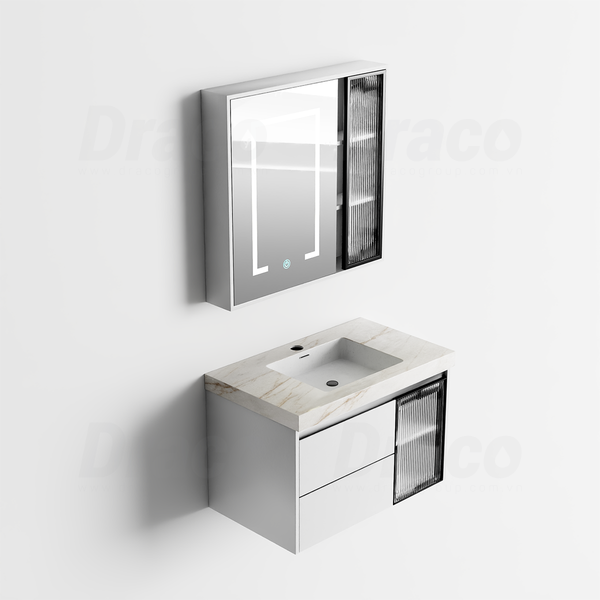 Tủ Lavabo Nhựa PVC Lõi Đặc Cao Cấp Phủ Sơn 2K Chống Nước Tuyệt Đối Draco T2608PT