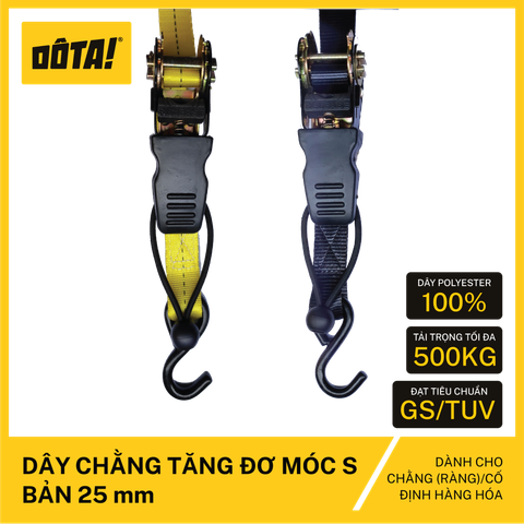 Dây chằng Tăng đơ Móc S bản 25mm