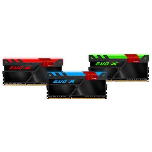 RAM GEIL GAMING SERIES - EVO X  (for AMD RYZEN) - 16GB (2x8GB) - DDR4 - 2400MHz - CL16 - LED RGB - GAEXY416GB2400C16DC