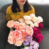 Chùm Hoa Hồng Pháp 10 Bông Cỡ Lớn 40 Cm