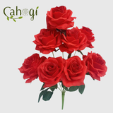 Hoa Giả - Chùm Hồng Vải 9 Bông 45 Cm