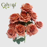 Hoa Giả - Chùm Hồng Vải 9 Bông 45 Cm