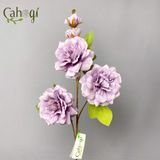 Hoa Giả - Cành Hồng Misaki 3 Bông 2 Nụ 90 Cm