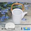 Bình trà Nhật dáng cao, quai mây, men xanh, 8,5x9,5cm, W16-00005