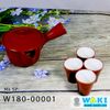 Bộ bình trà gốm Nhật màu nâu đỏ, 4 ly, B: 10x6.5x6cm, L:4x2.5x4.5cm, W18-00001