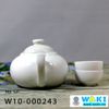 Bộ bình trà men trắng 2 ly, 12x7.5cm, W10-00243
