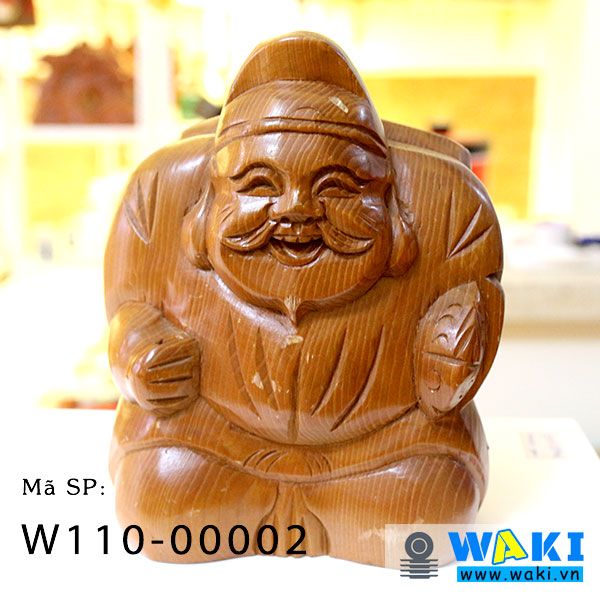 Tượng gỗ Thần Tài Lộc, 14*20cm, W110-00002