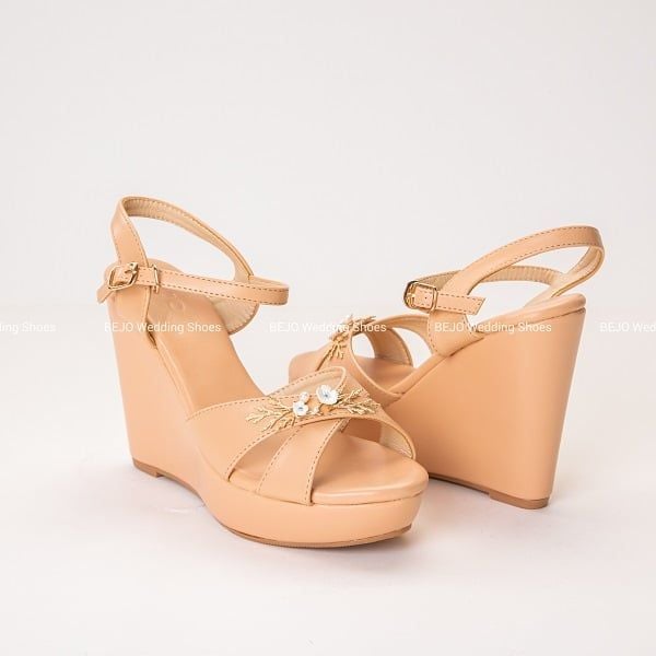 GIÀY CƯỚI - GIÀY CÔ DÂU CAO CẤP BEJO W06.04.NUDE. LÁ TRƯỜNG THỌ, NGỌC MAI