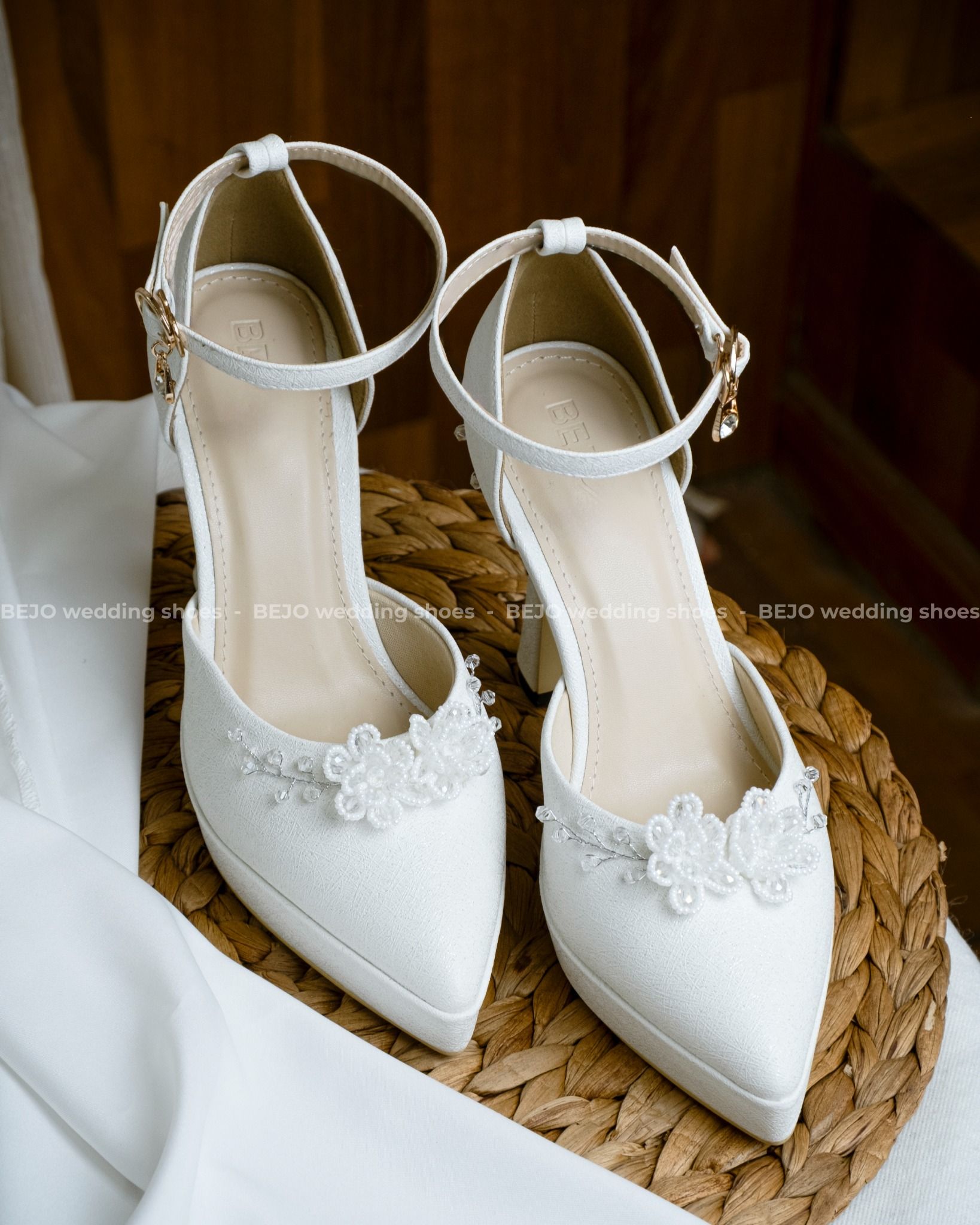 Giày cưới cao cấp BEJO WEDDING SHOSE- H78.dup.05 hoa cườm