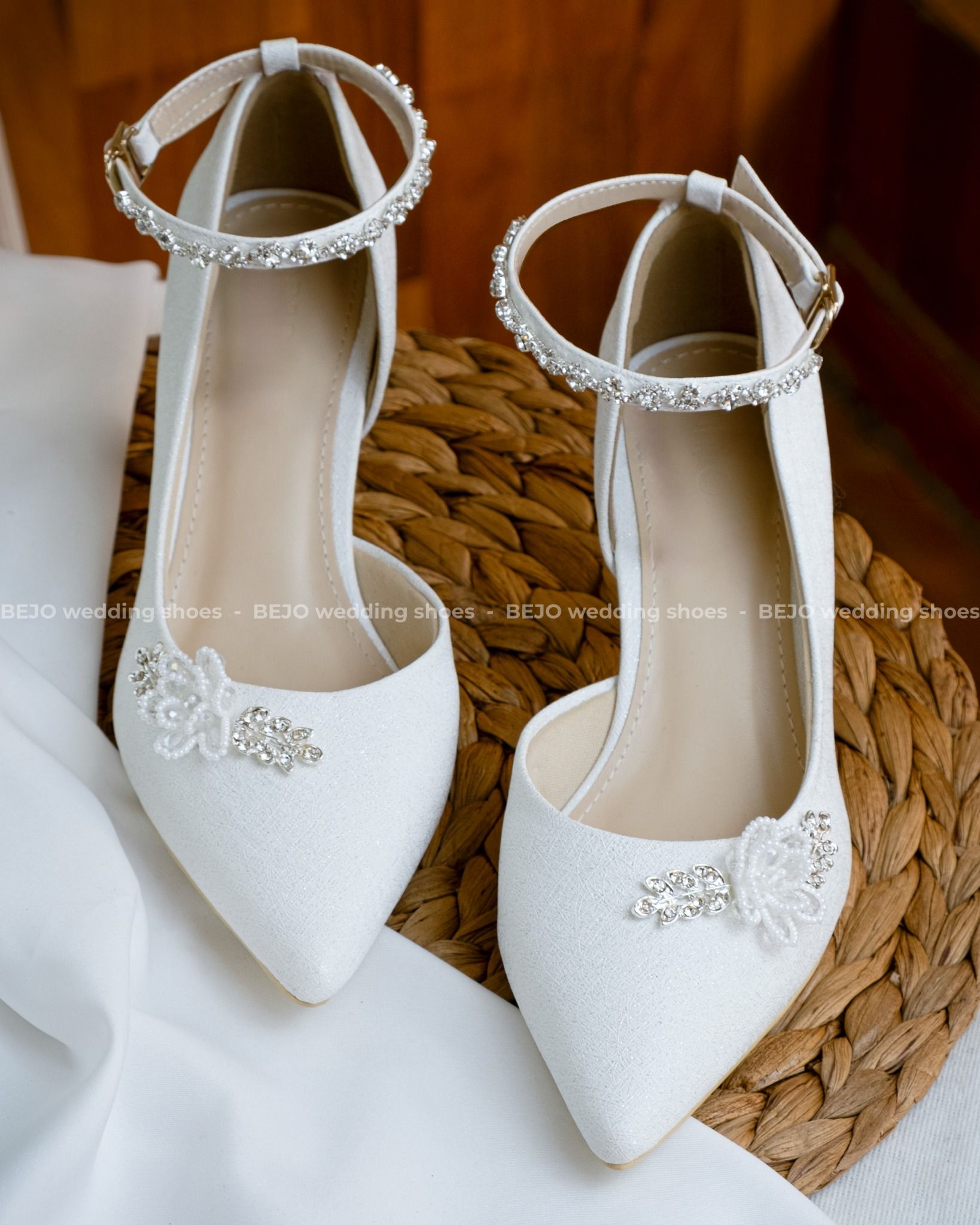 Giày cưới cao cấp BEJO WEDDING SHOSE- H88.7P.03 Hoa Cườm
