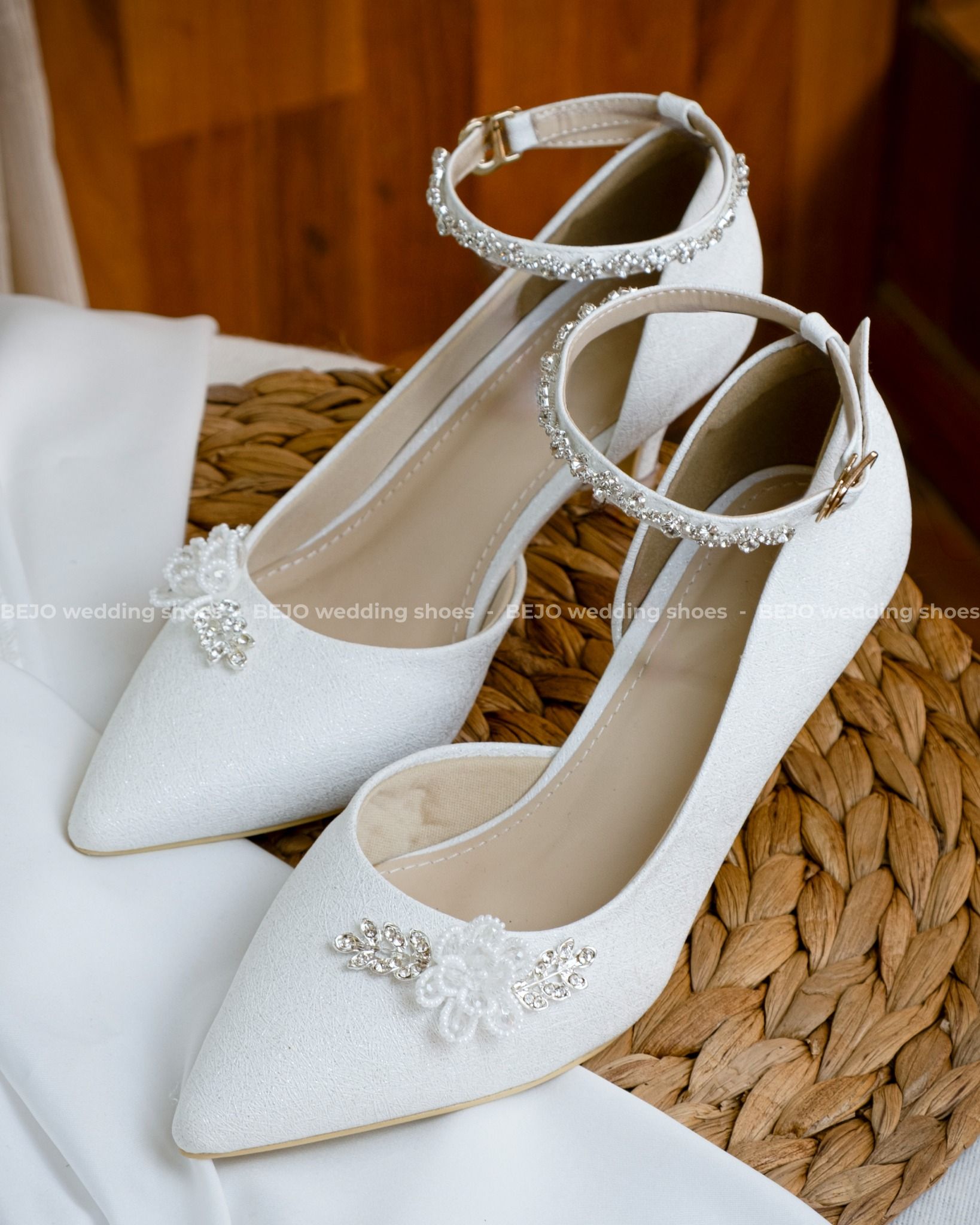 Giày cưới cao cấp BEJO WEDDING SHOSE- H88.7P.03 Hoa Cườm