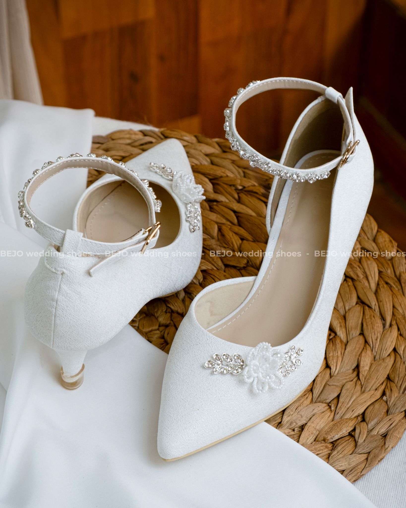 Giày cưới cao cấp BEJO WEDDING SHOSE- H88.7P.03 Hoa Cườm