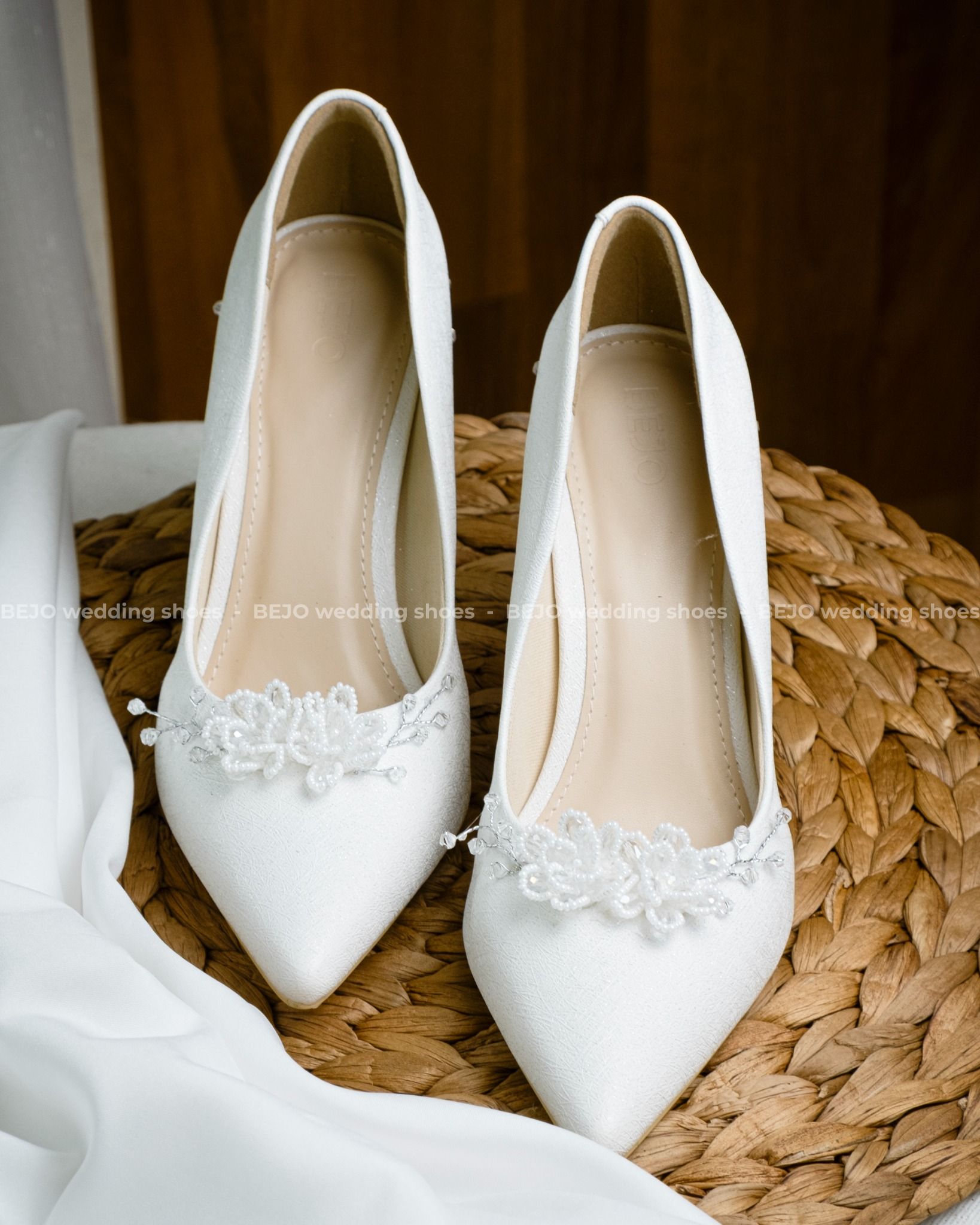 Giày cưới cao cấp BEJO WEDDING SHOSE- H80G.05 hoa cườm