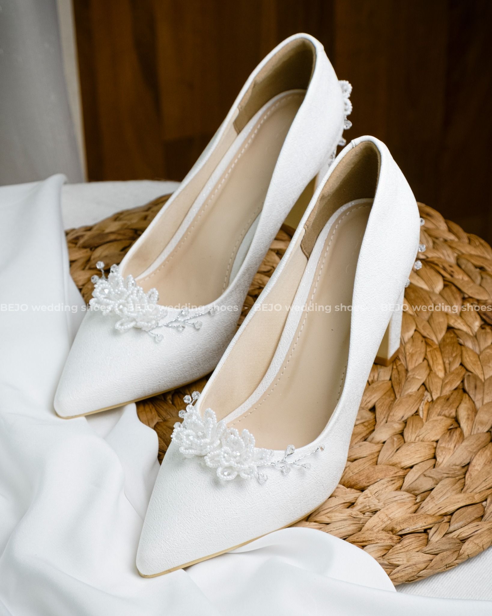 Giày cưới cao cấp BEJO WEDDING SHOSE- H80G.05 hoa cườm