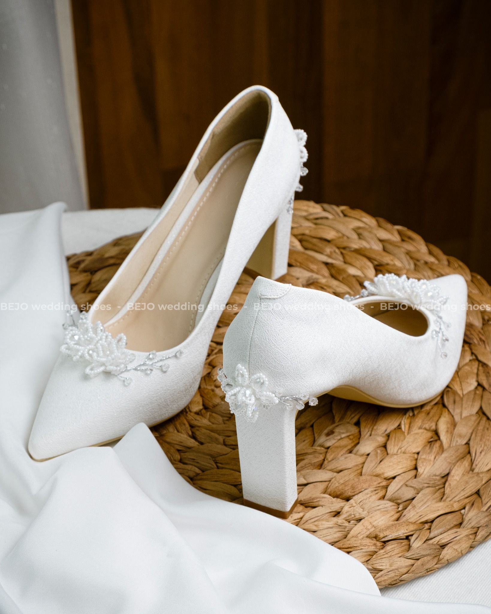 Giày cưới cao cấp BEJO WEDDING SHOSE- H80G.05 hoa cườm