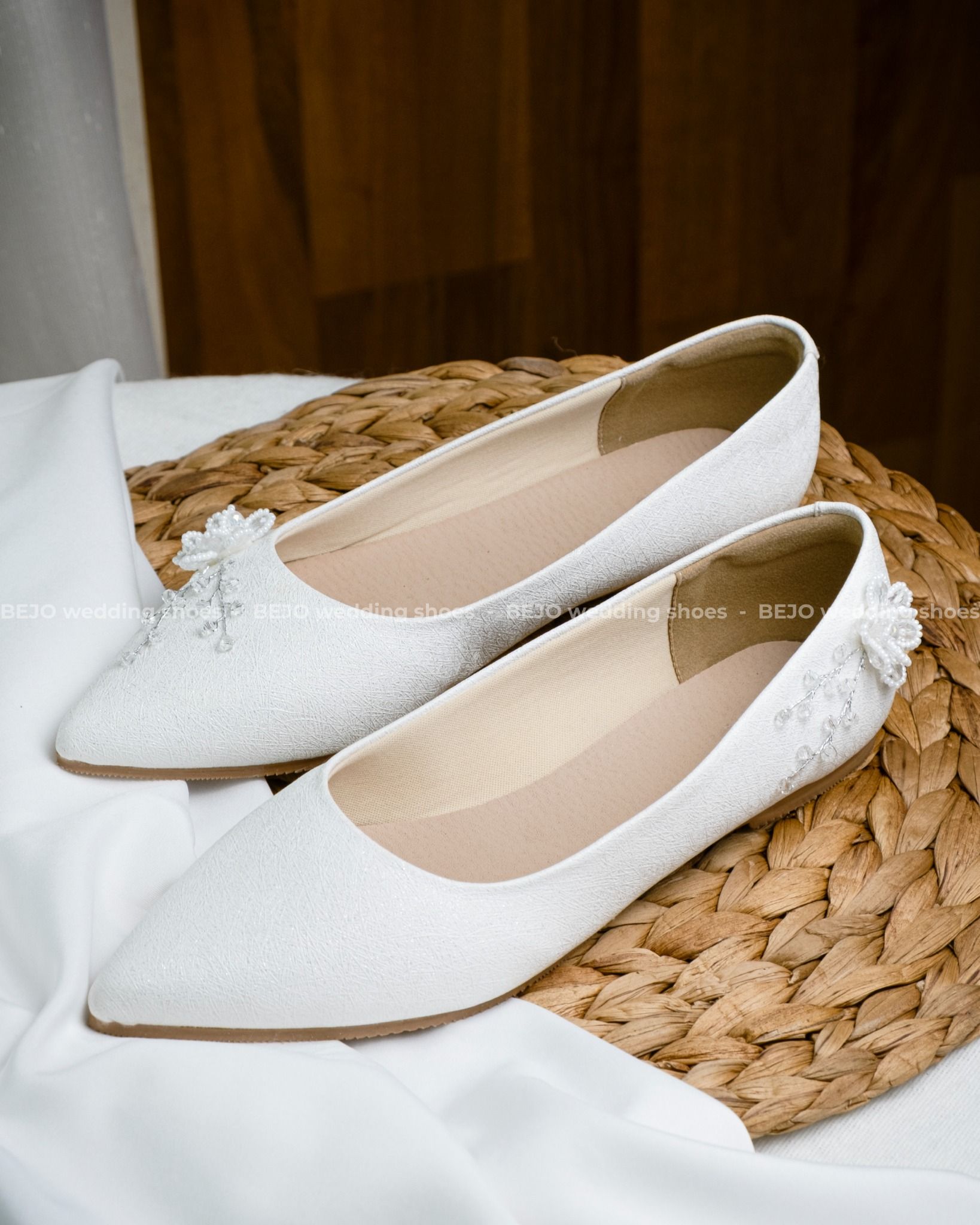 Giày cưới cao cấp BEJO WEDDING SHOSE- B44.04 hoa cườm