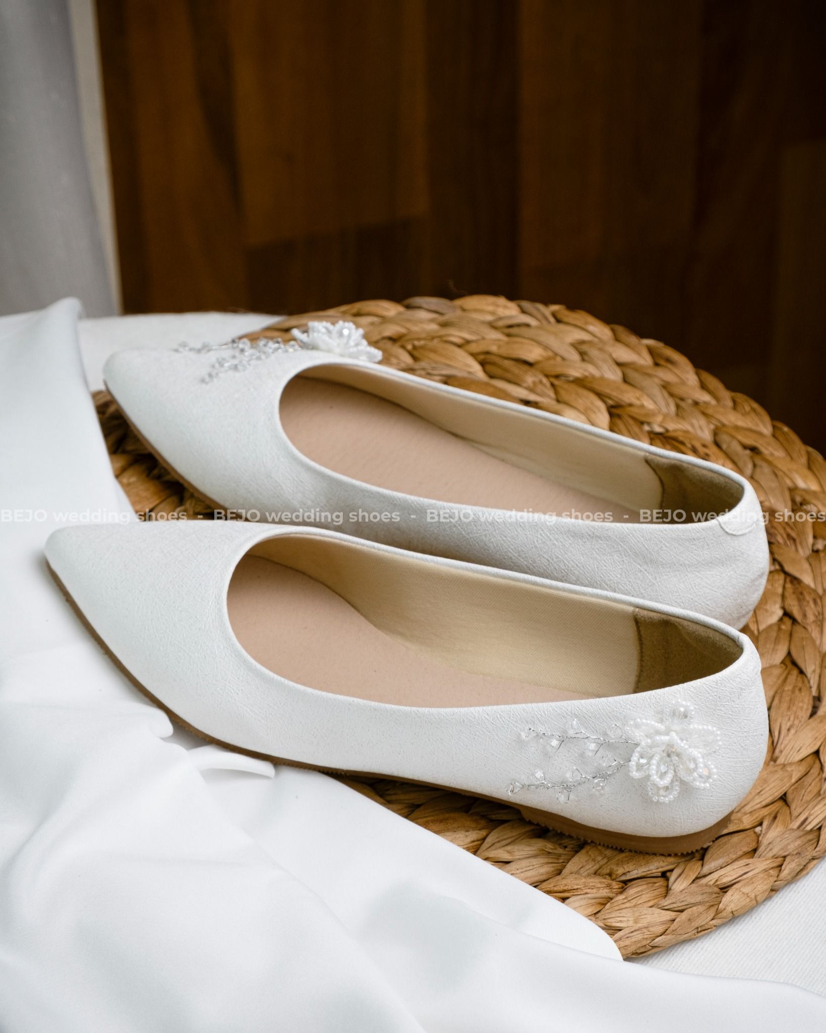Giày cưới cao cấp BEJO WEDDING SHOSE- B44.04 hoa cườm