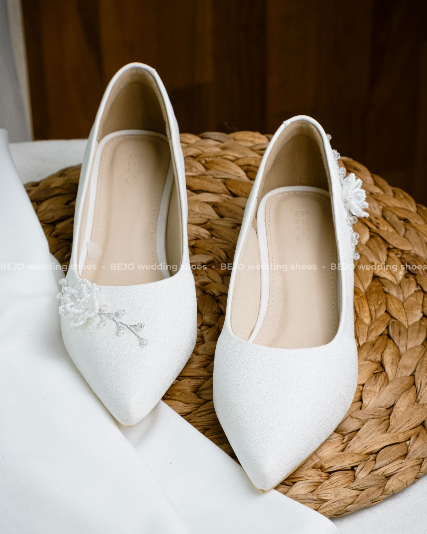Giày cưới cao cấp BEJO WEDDING SHOSE- H98.03 hoa cườm