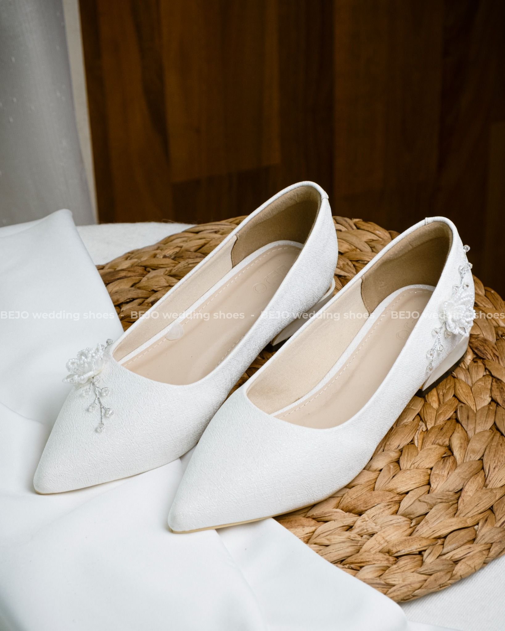 Giày cưới cao cấp BEJO WEDDING SHOSE- H98.03 hoa cườm