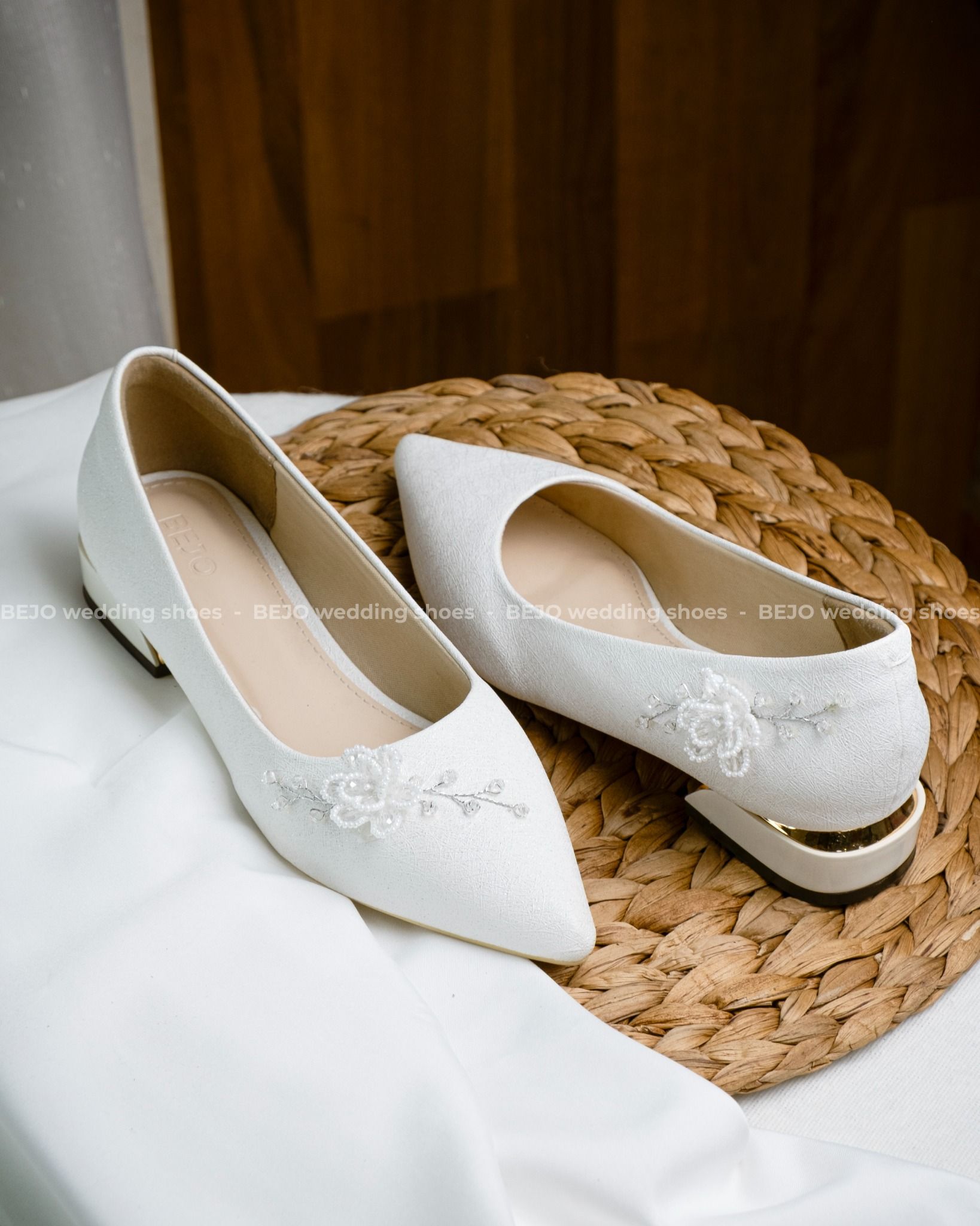 Giày cưới cao cấp BEJO WEDDING SHOSE- H98.03 hoa cườm