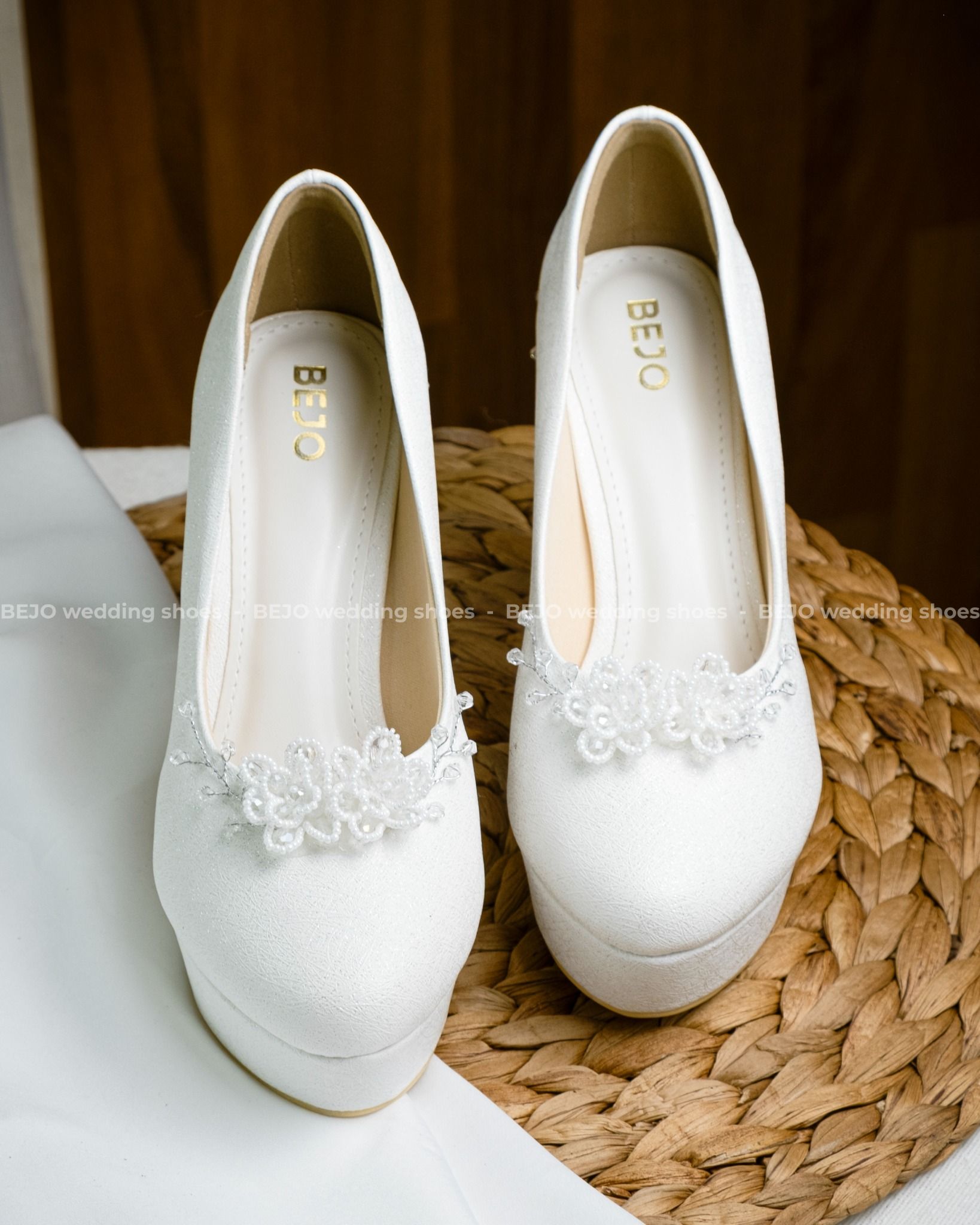 Giày cưới cao cấp BEJO WEDDING SHOSE- H74.03 hoa cườm