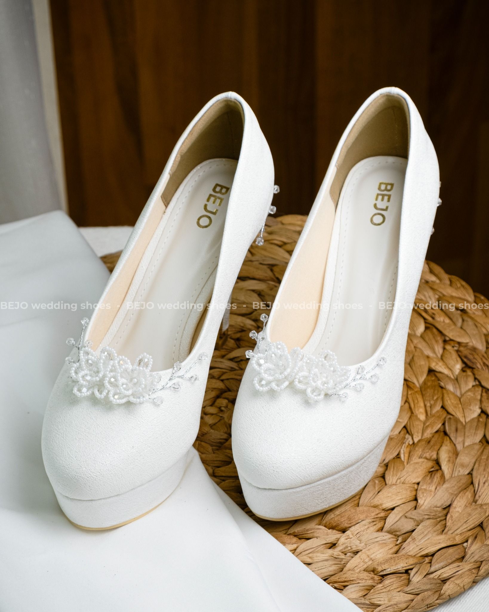 Giày cưới cao cấp BEJO WEDDING SHOSE- H74.03 hoa cườm