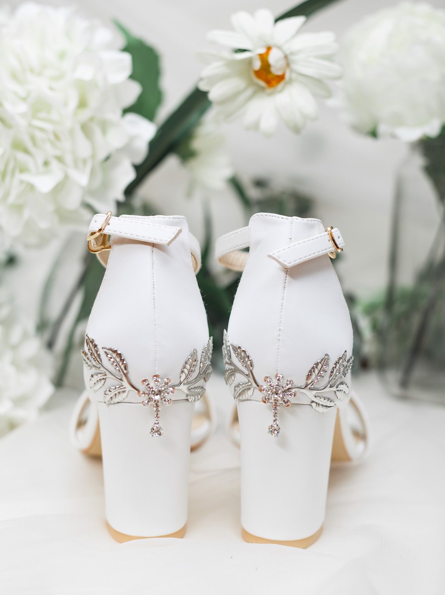 Giày Cưới Sandals S46.07 Giọt Nước Lá Bạc