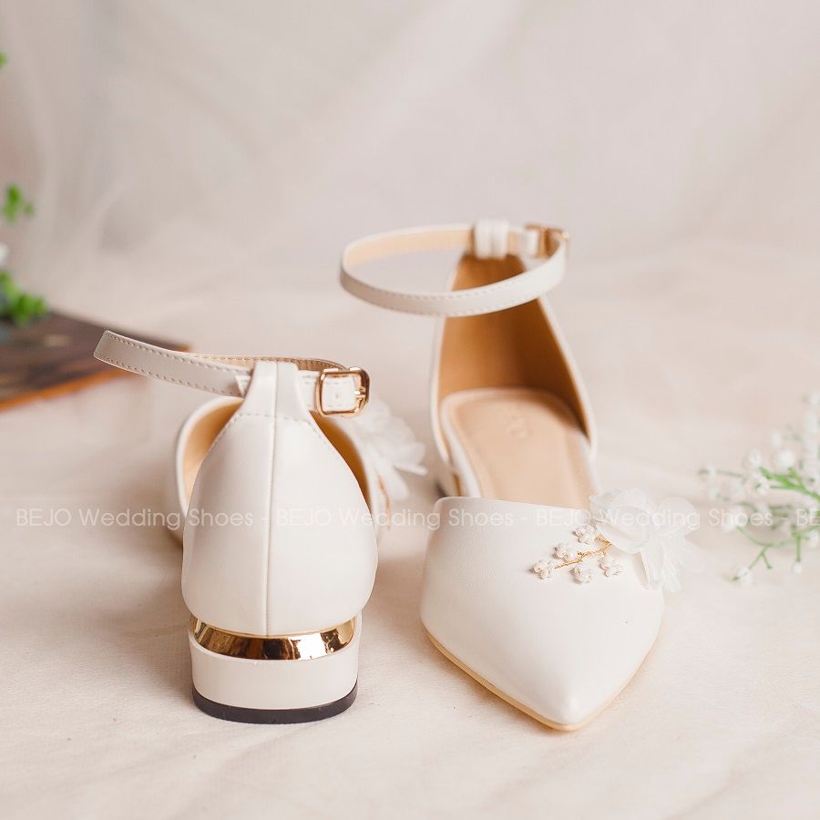 Giày cưới - Giày cô dâu cao cấp BEJO H78.3P.TRANG.HOAVOANLUA