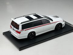 Xe Mô Hình Nissan Stagea- R34 Custom Version Limited 66 pcs 1:18 Ivy Model ( Trắng Viền Đỏ Mâm Đen )