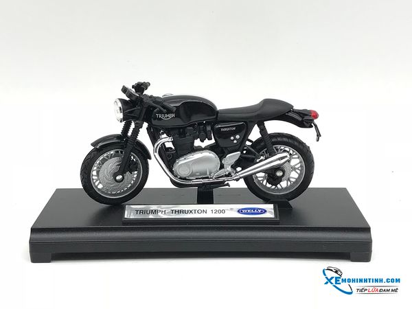 Xe Mô Hình Triumph Thruxton 1200 1:18 Welly ( Đen )