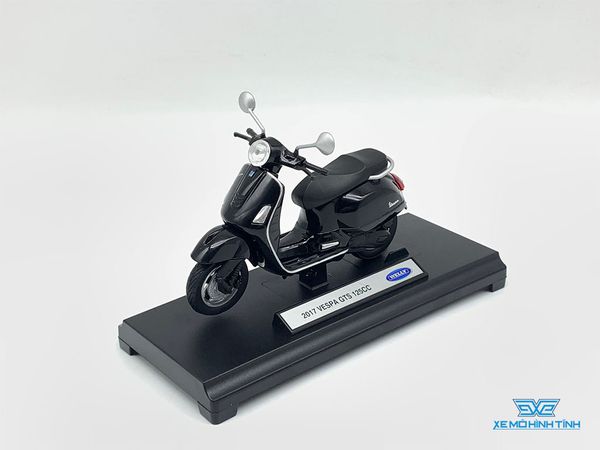 Xe Mô Hình Vespa 2017 GTS 125CC 1:18 Welly ( Đen )