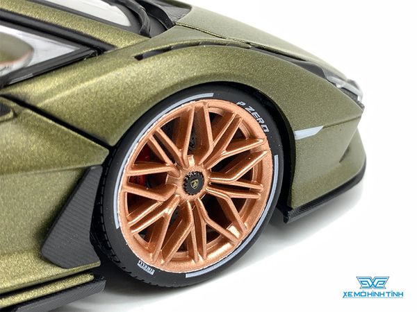 Xe Mô Hình Lamborghini Sían FKP 37 1:18 Bburago ( Xanh )