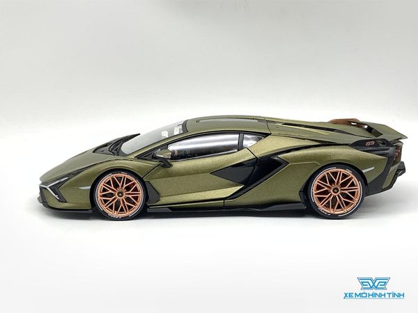 Xe Mô Hình Lamborghini Sían FKP 37 1:18 Bburago ( Xanh )