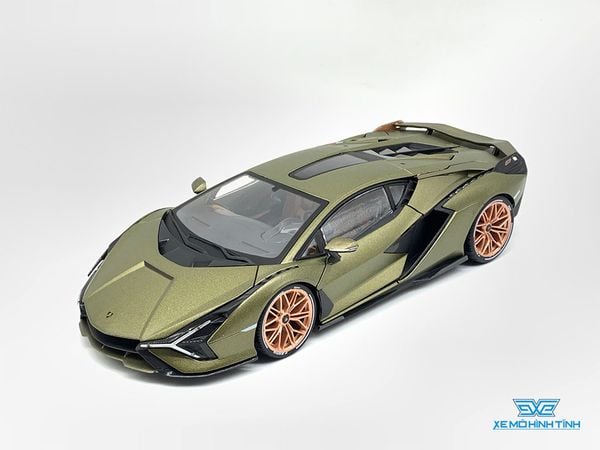 Xe Mô Hình Lamborghini Sían FKP 37 1:18 Bburago ( Xanh )