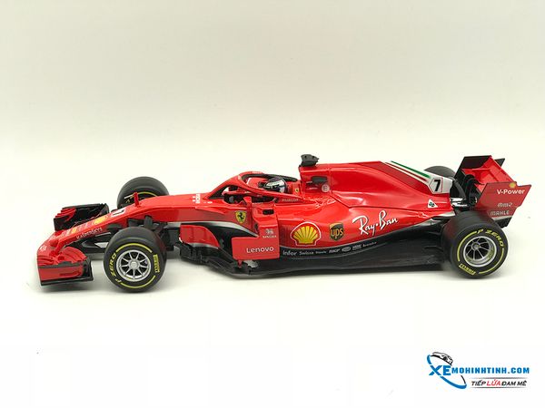 Xe Mô Hình Ferrari F1 SF71-H - Ferrari Racing - #7 Sebastian Vettel (2018) 1:18 Bburago ( Đỏ )