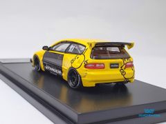 Xe Mô Hình Honda Civic EG6 Rocket bunny 1:64 One Model (Vàng Carbon)