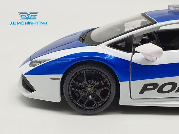 Xe Mô Hình Lamborghini Huracan Lp610-4 Police 1:24 Maisto (Trắng Xanh)