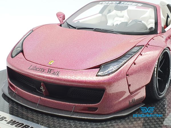 Xe Mô Hình Ferrari 458 LB 1/18 Liberty Walks Màu Hồng