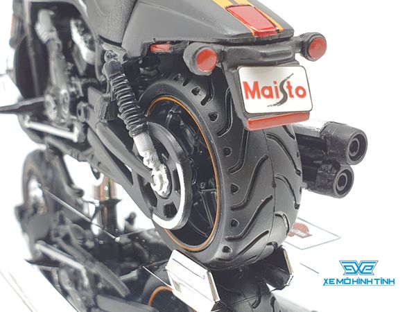 XE MÔ HÌNH HARLEY DAVIDSON 2012 VRSCDX NIGHT ROD SPECIAL 1:18( ĐEN VIỀN CAM ) MAISTO