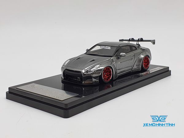 XE MÔ HÌNH NISSAN GTR R35 LB WORKS LIBERTY WALK 1:43 ONE MODEL (CHROME)