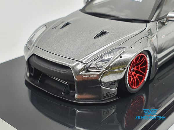 XE MÔ HÌNH NISSAN GTR R35 LB WORKS LIBERTY WALK 1:43 ONE MODEL (CHROME)