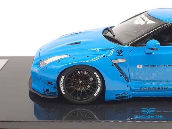 XE MÔ HÌNH NISSAN GTR R35 LB WORKS LIBERTY WALK 1:43 ONE MODEL (BABY BLUE)