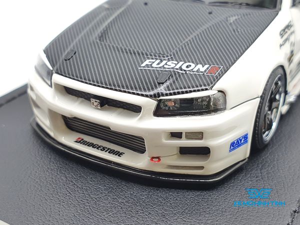 Xe Mô Hình Top Secret GT-R (BNR34) 1:43 Ignition Model ( Trắng )