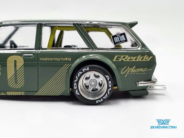 Xe Mô Hình Datsun Kaido 510 Wagon 1:64 Kaido House / MiniGT (Xanh Lá)