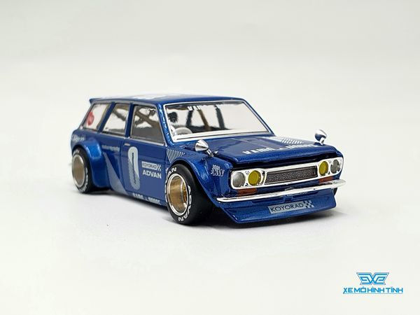 Xe Mô Hình Datsun Kaido 510 Wagon 1:64 Kaido House / MiniGT (Xanh Dương)