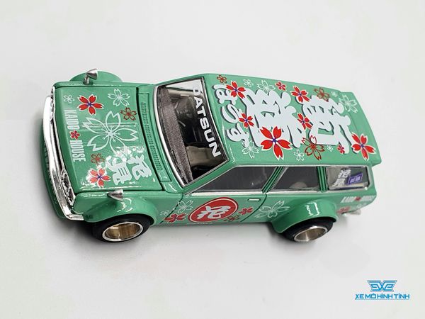 Xe Mô Hình Datsun Kaido 510 Wagon Hanami V2 1:64 Kaido House / MiniGT (Xanh Lá)