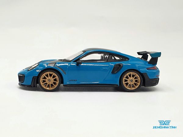 Xe Mô Hình Porsche 911 GT2 RS Weissach Package Miami Blu LHD 1:64 MiniGT( Xanh )