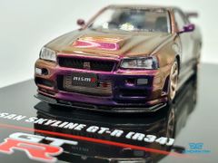 Xe Mô Hình Nissan Skyline GT-R (R34) Midnight Purple II 1:64 Inno Models (Tím Biến Màu )