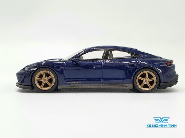 Xe Mô Hình Porsche Taycan Turbo S Gentian Blue Metallic LHD 1:64 MiniGT( Xanh )